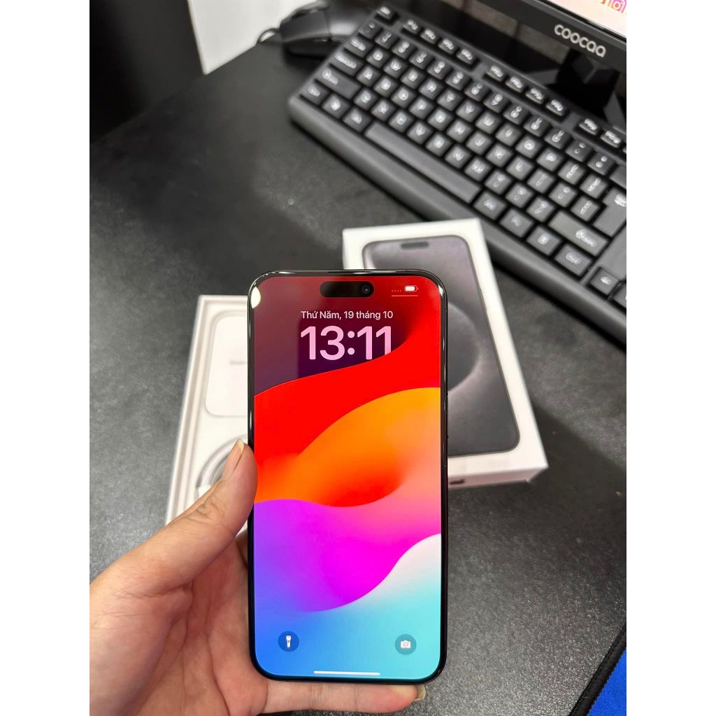 IP15 Promax Xanh titan 256gb sạc 4 lần đẹp keng