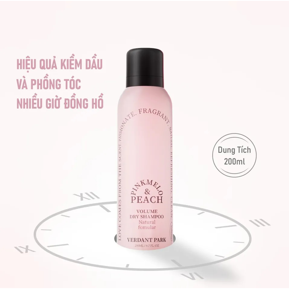 Xịt khô phồng tóc VERDANT PARK dầu gội khô kiềm dầu lâu bết mùi Đào đen hồng Pinkmelo Peach Verdantpark | ANGELSKIN