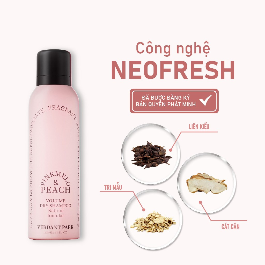 Xịt khô phồng tóc VERDANT PARK dầu gội khô kiềm dầu lâu bết mùi Hoa quả, thiên nhiên | ANGELSKIN
