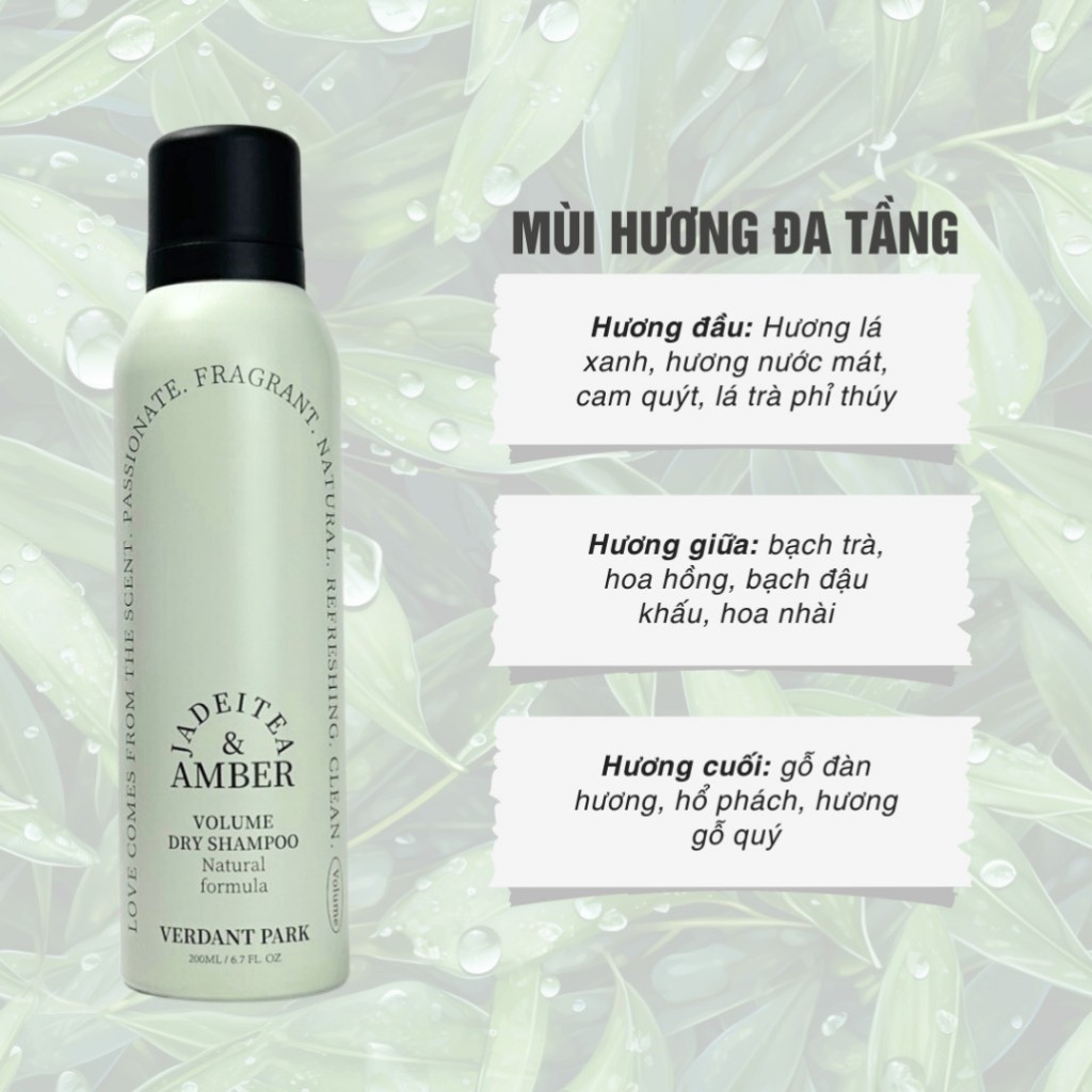 Xịt khô phồng tóc VERDANT PARK dầu gội khô kiềm dầu lâu bết mùi Hoa quả, thiên nhiên | ANGELSKIN