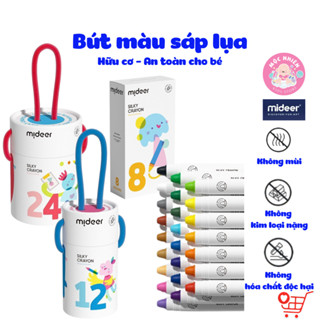  Bút màu sáp lụa hữu cơ Mideer Silky Crayon 8-12- 24 màu - Dành cho bé từ 3 tuổi 