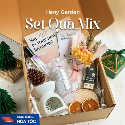 Set Quà Tặng Thơm Phòng Với Đèn Xông Tinh Dầu 20/10 20/11 HENY GARDEN