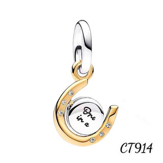 ( HÀNG CAO CẤP ) HẠT CHARM TREO MÓNG NGỰA MAY MẮN HAI MÀU BẠC S925