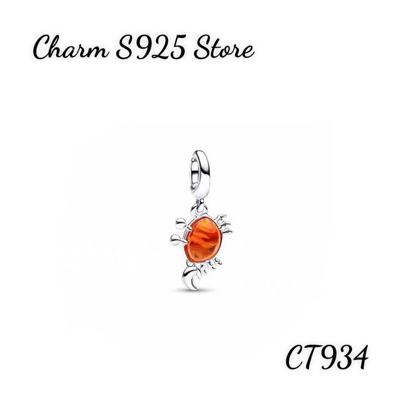 CHARM PAN ALE TREO HÌNH CON CUA ĐÍNH ĐÁ BẠC S925 THUẦN KHIẾT HÀNG CAO CẤP