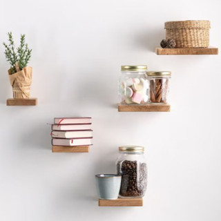 Kệ vuông gỗ tràm tự nhiên lắp âm tường dấu chân phong cách vintage