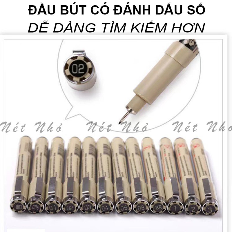 Bút Line Đi Nét, Bút MICRON Bút Vẽ Kỹ Thuật Art Line Drawing Kháng Nước Ngòi Bút Chống Mài Mòn