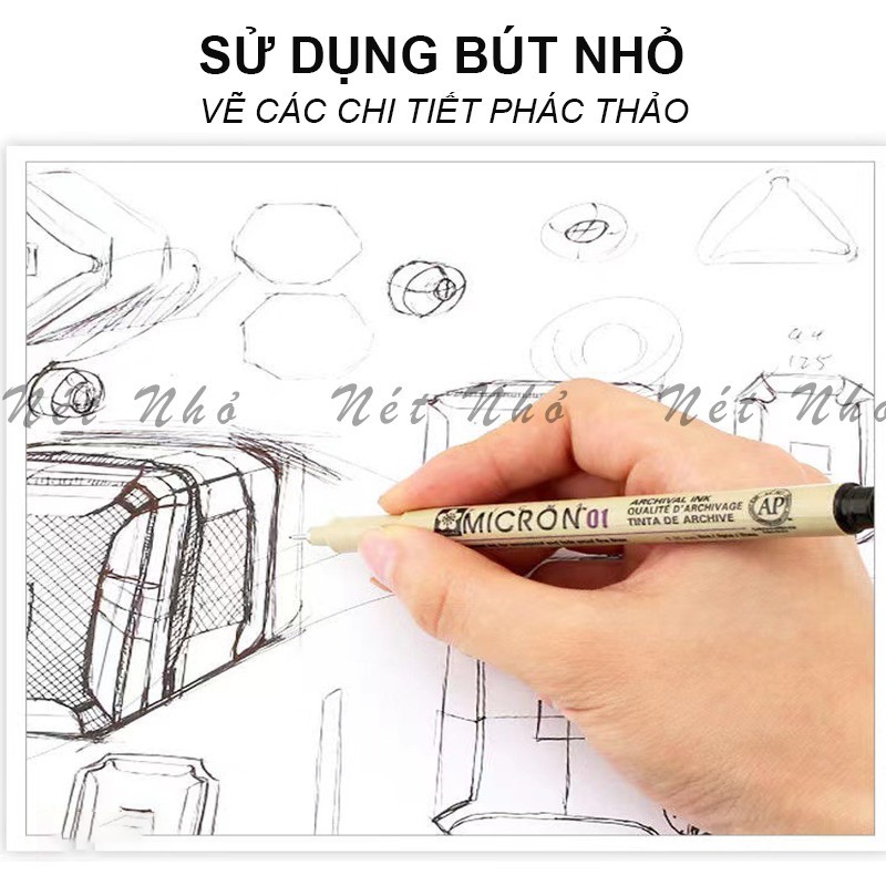 Bút Line Đi Nét, Bút MICRON Bút Vẽ Kỹ Thuật Art Line Drawing Kháng Nước Ngòi Bút Chống Mài Mòn