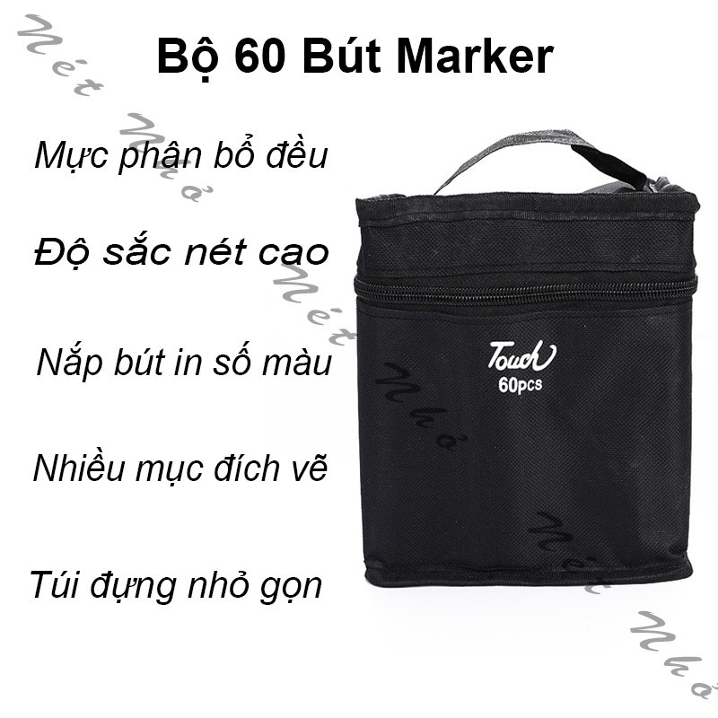 Bút Marker Màu Marker Vẽ Tranh Vẽ Anime Thiết Kế Thời Trang Màu Sắc Sắc Nét Tặng Kèm Túi Vải