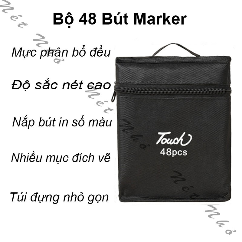 Bút Marker Màu Marker Vẽ Tranh Vẽ Anime Thiết Kế Thời Trang Màu Sắc Sắc Nét Tặng Kèm Túi Vải