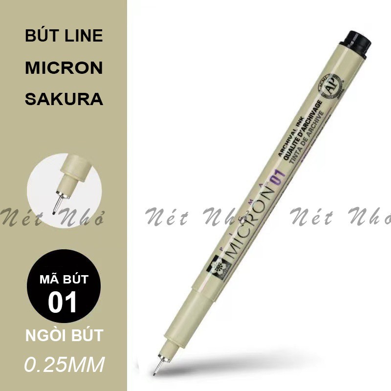 Bút Line Đi Nét, Bút MICRON Bút Vẽ Kỹ Thuật Art Line Drawing Kháng Nước Ngòi Bút Chống Mài Mòn