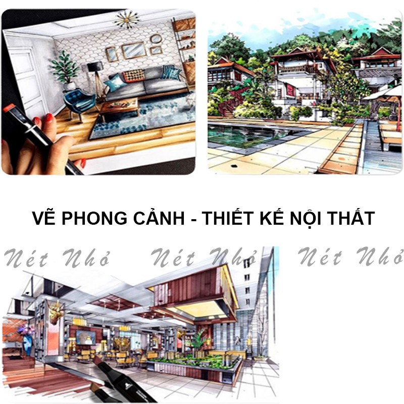 Bút Marker Màu Marker Vẽ Tranh Vẽ Anime Thiết Kế Thời Trang Màu Sắc Sắc Nét Tặng Kèm Túi Vải