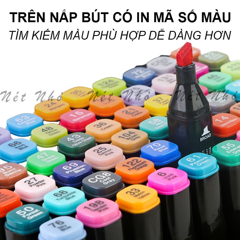 Bút Marker Màu Marker Vẽ Tranh Vẽ Anime Thiết Kế Thời Trang Màu Sắc Sắc Nét Tặng Kèm Túi Vải