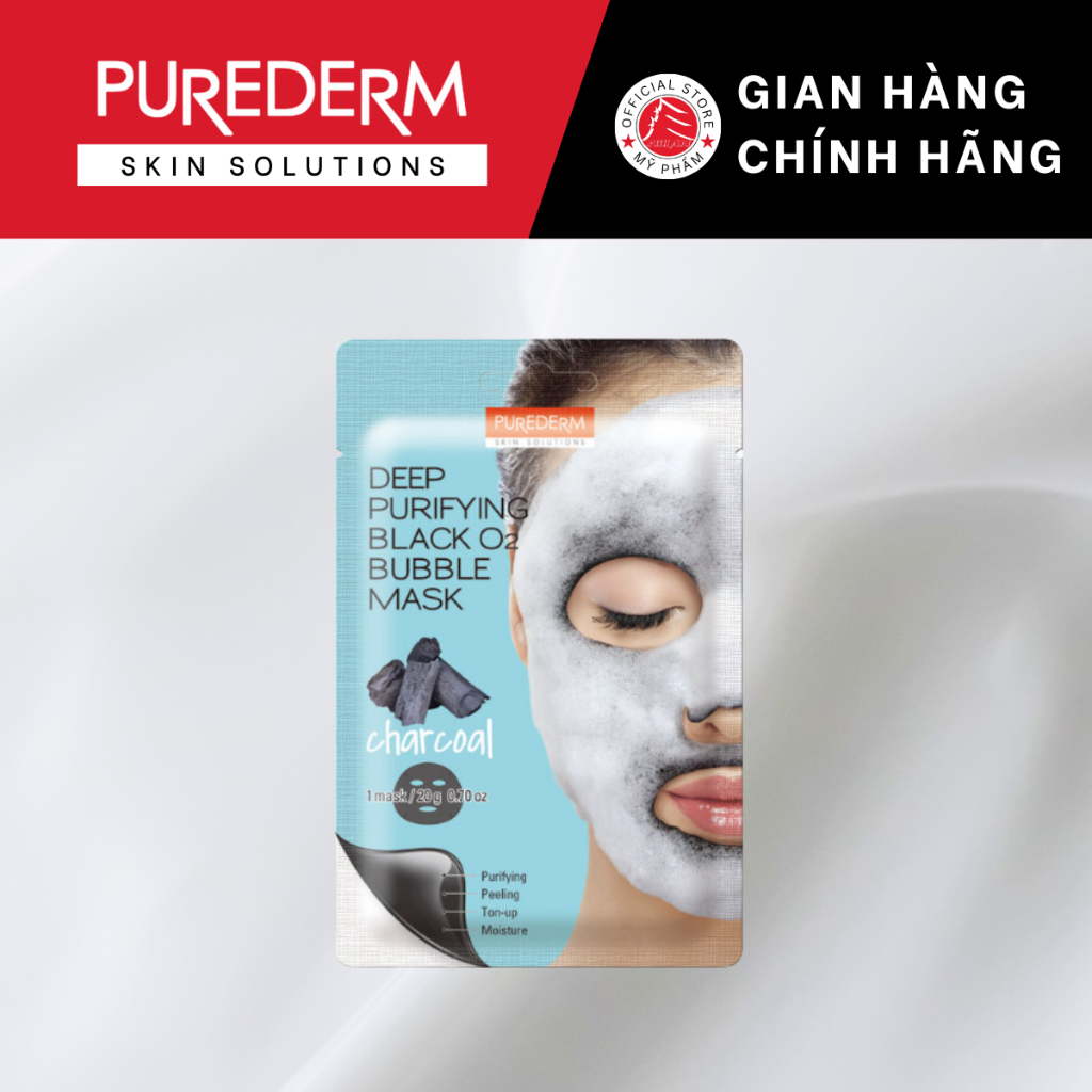 Purederm Mặt nạ sủi bọt than hoạt tính làm sạch da