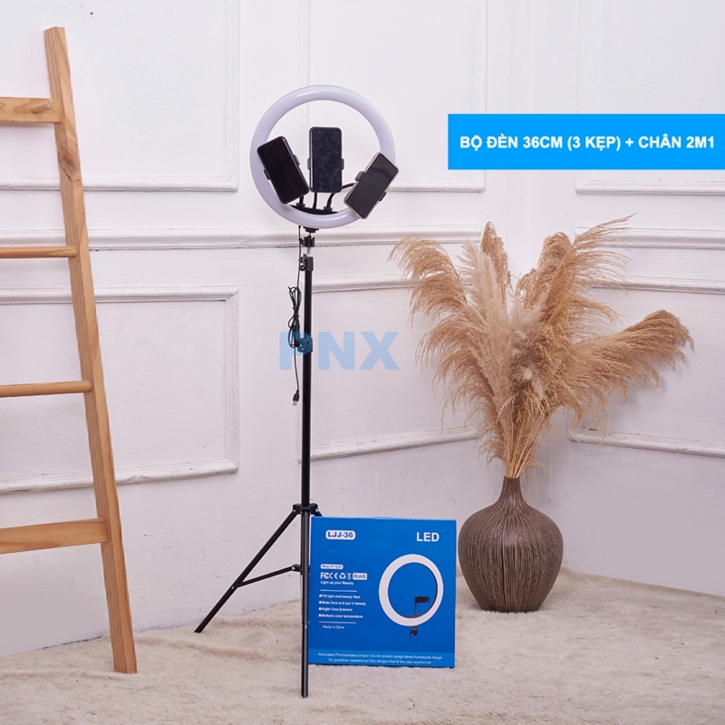 Đèn Livestream Size 36cm Kèm Giá Đỡ Cao 2,1m, Đèn Led Quay Video, Chụp Hình