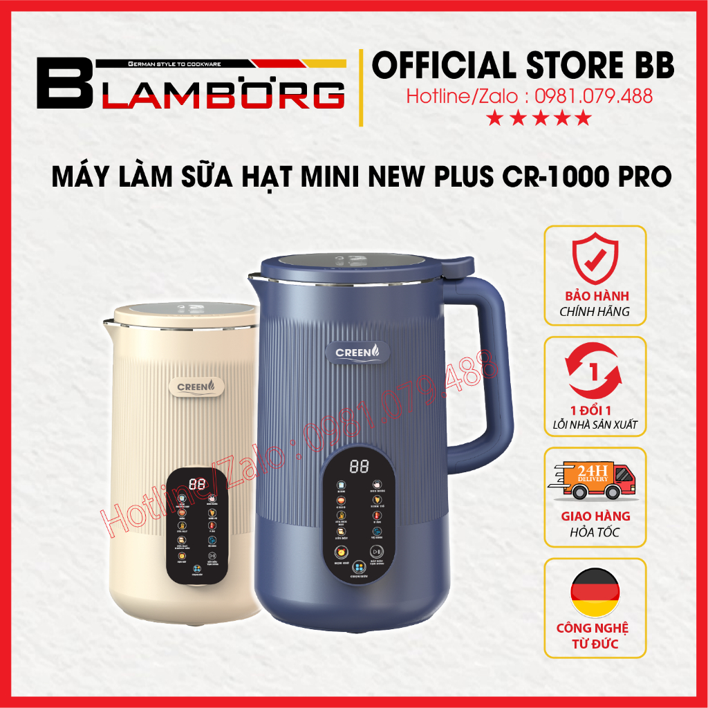 [Giảm 12% SPayLater] MÁY LÀM SỮA HẠT ĐA NĂNG MINI Creen CR-1000ml Plus - Bảo hành chính hãng 12 thán