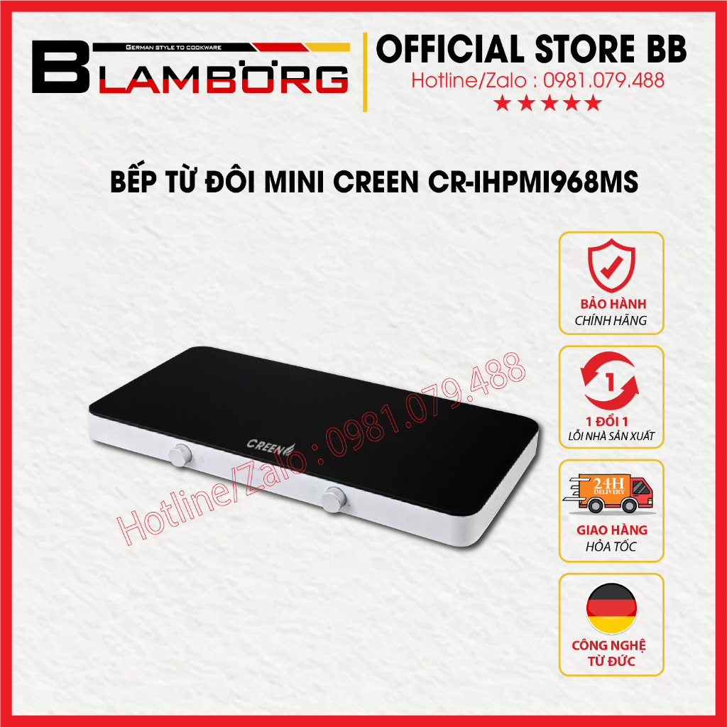 [Giảm 12% SPayLater] BẾP TỪ ĐÔI MINI Creen CR - IHPMI968MS - 310 - Bảo hành chính hãng 12 tháng