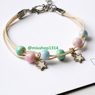 Vòng tay handmade hạt gốm đủ màu