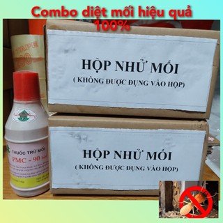 - Combo diệt mối tận gốc sinh học PMC 90 bột hồng: 2 Hộp nhử mối + 1 chai thuốc diệt mối PMC 90 bột màu hồng