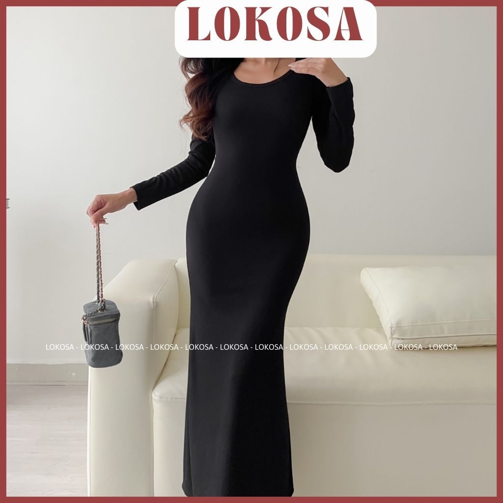 Váy Body đuôi cá  LOKOSA Đầm ôm body sexy thiết kế thun đi chơi dự tiệc Sang Trọng Trẻ Trung VD004