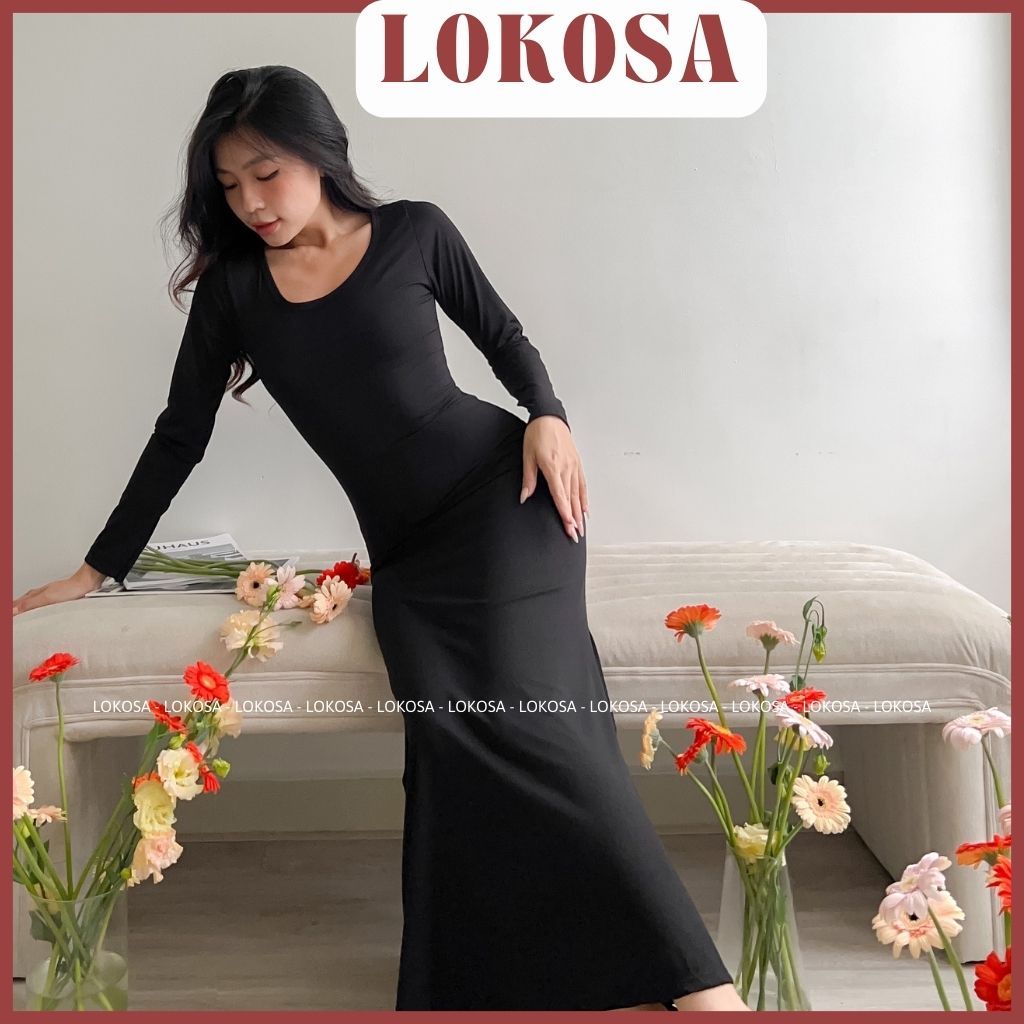 Váy Body đuôi cá  LOKOSA Đầm ôm body sexy thiết kế thun đi chơi dự tiệc Sang Trọng Trẻ Trung VD004