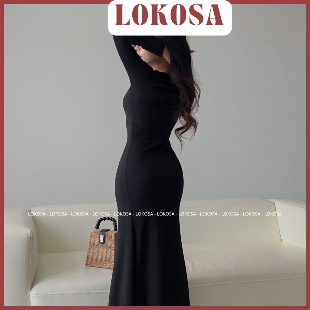 Váy Body đuôi cá  LOKOSA Đầm ôm body sexy thiết kế thun đi chơi dự tiệc Sang Trọng Trẻ Trung VD004