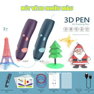 Bút vẽ 3D không dây thấp nhiệt độ - Bút 3D Pen cho bé kèm tập vẽ đồ chơi: Tạo mô hình ba chiều sáng tạo