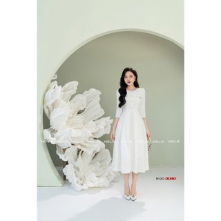 Váy NESSA Cổ Tròn Chất Dạ Cao Cấp Dày Dặn- MV263