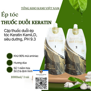 Thuốc ép tóc Thuốc duỗi tóc KAMI, hương cafe thơm bịch to cho salon 1000ml