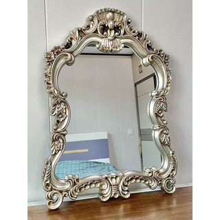 Gương trang trí vintage, gương tân cổ điển PU8904 màu bạc cổ