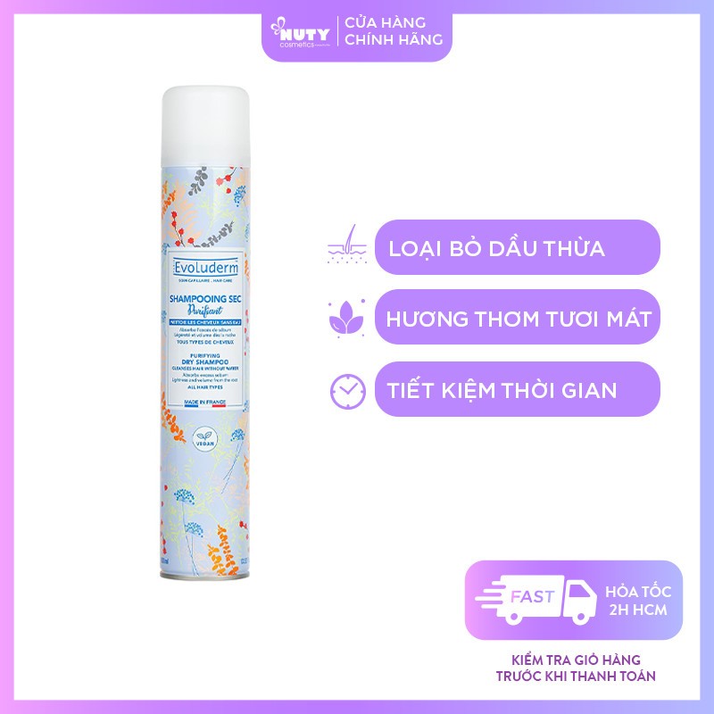 Dầu Gội Khô Evoluderm Shampooing Sec Purifiant 400ml