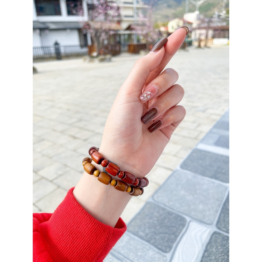 Vòng tay nam, nữ gỗ CẨM LAI đốt trúc 12ly may mắn bình an