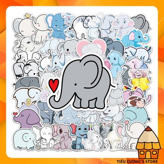 Set 10/20 Hình Dán Con Voi 🐘 Sticker Elephant cute trang trí xe, điện thoại, laptop, nón bảo hiểm