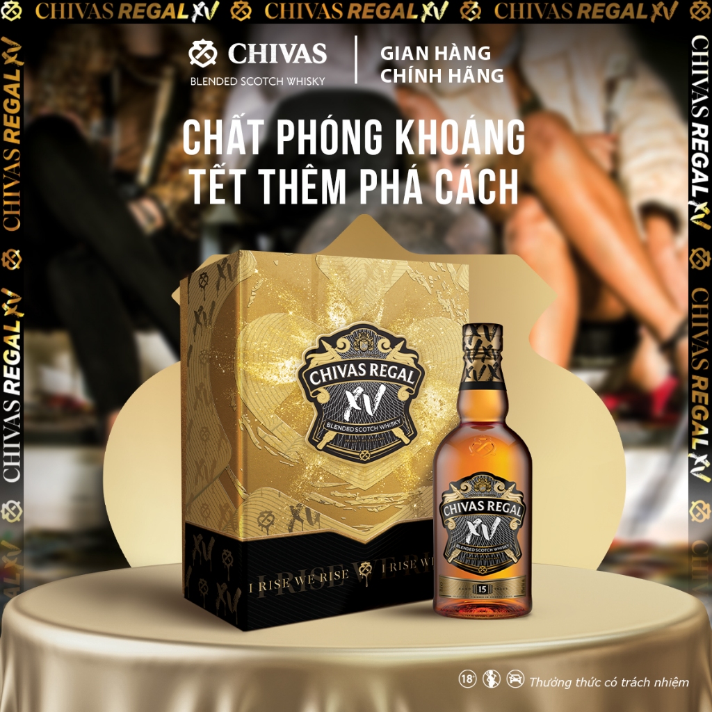 Hộp Quà Tết -  Rượu Chivas Regal 15 YO Nồng Độ Alc 40% 700ml  Kèm Túi