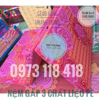 Nệm/đệm gấp 3 chất liệu PE kích thước 1m,1m2 x 2m độ dày 3 phân gấp gọn dễ vận chuyển