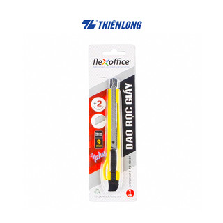 Dao rọc giấy Flexoffice Thiên Long FO-KN03B - lưỡi dao bằng sắt mạ crom thoải mái và chắc chắn an toàn khi sử dụng