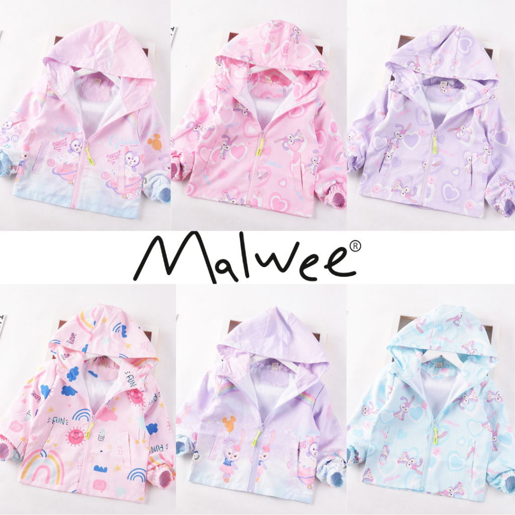 Bst áo khoác gió hoạ tiết dễ thương Malwee thời trang trẻ em từ 2-7 tuổi