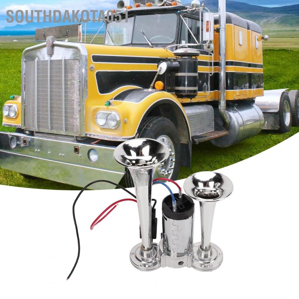 Còi hơi kép 12V 130dB siêu lớn áp suất mạnh cho xe hơi/ xe tải. còi điện sinh hơi