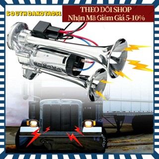 Còi hơi kép 12V 130dB siêu lớn áp suất mạnh cho xe hơi/ xe tải. còi điện sinh hơi