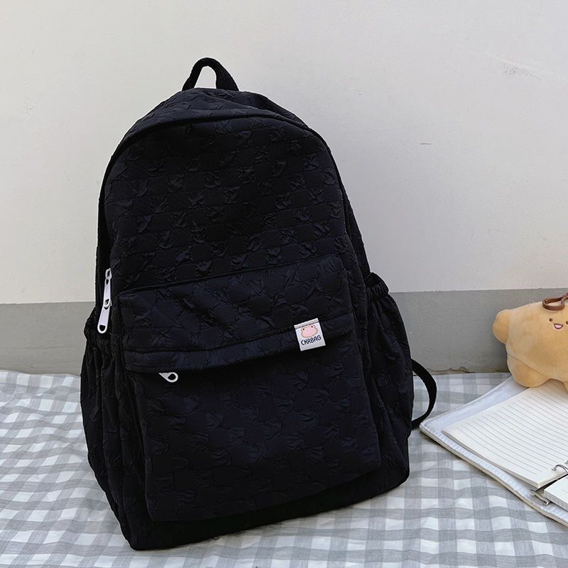 Balo Caro Trơn Dày, Đẹp Chống Nước, Cặp Xách Sinh Viên Học Sinh Thời Trang Hàn Quốc