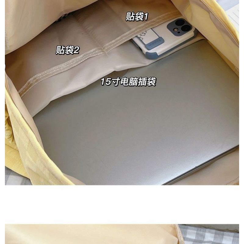 Balo Caro Trơn Dày, Đẹp Chống Nước, Cặp Xách Sinh Viên Học Sinh Thời Trang Hàn Quốc