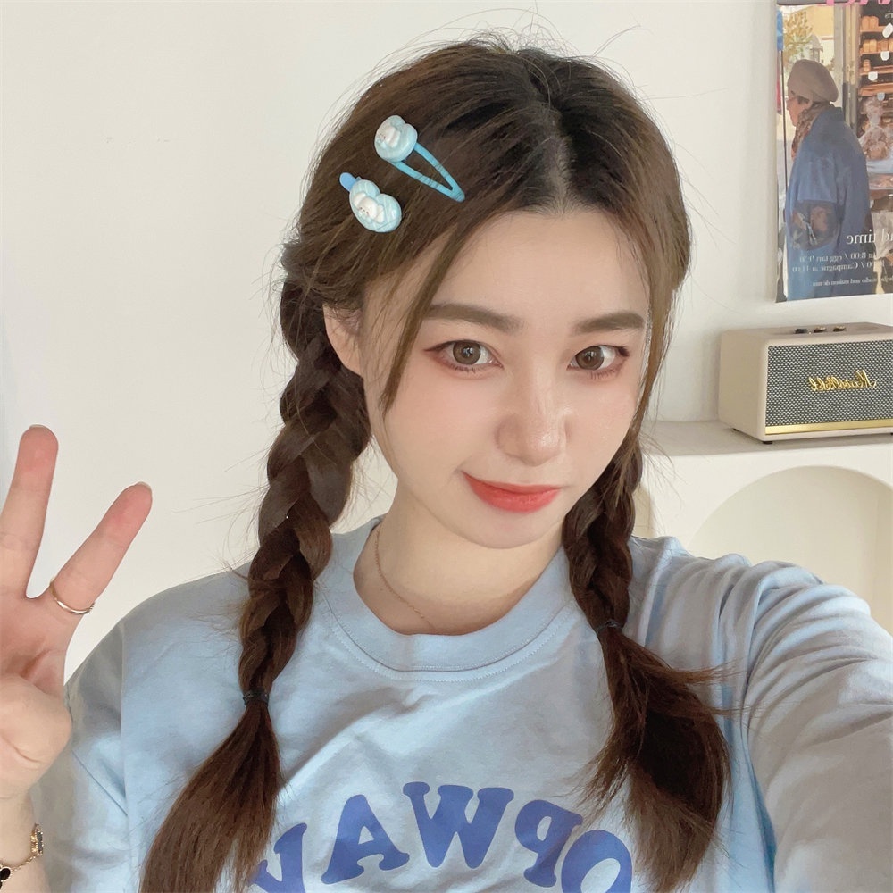 MVP3701 Set 9 Kẹp Tóc Hình Chú Chó Hoạt Hình Màu Xanh Dương Thời Trang Mùa Hè Cho Nữ