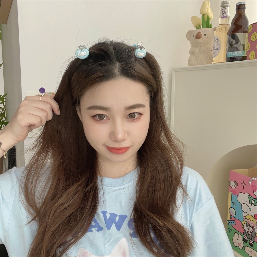 MVP3701 Set 9 Kẹp Tóc Hình Chú Chó Hoạt Hình Màu Xanh Dương Thời Trang Mùa Hè Cho Nữ