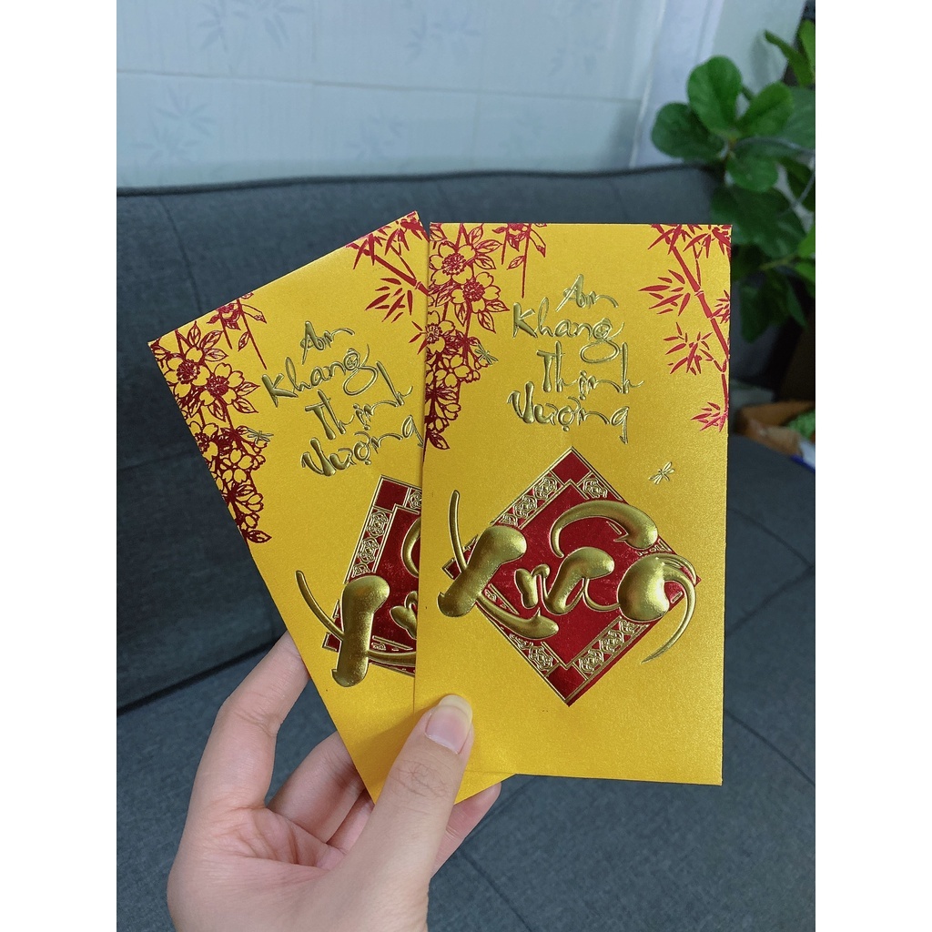 6 Bao Lì Xì Chữ Nổi 3D, Lì Xì Tết Đỏ Giáp Thìn 2024