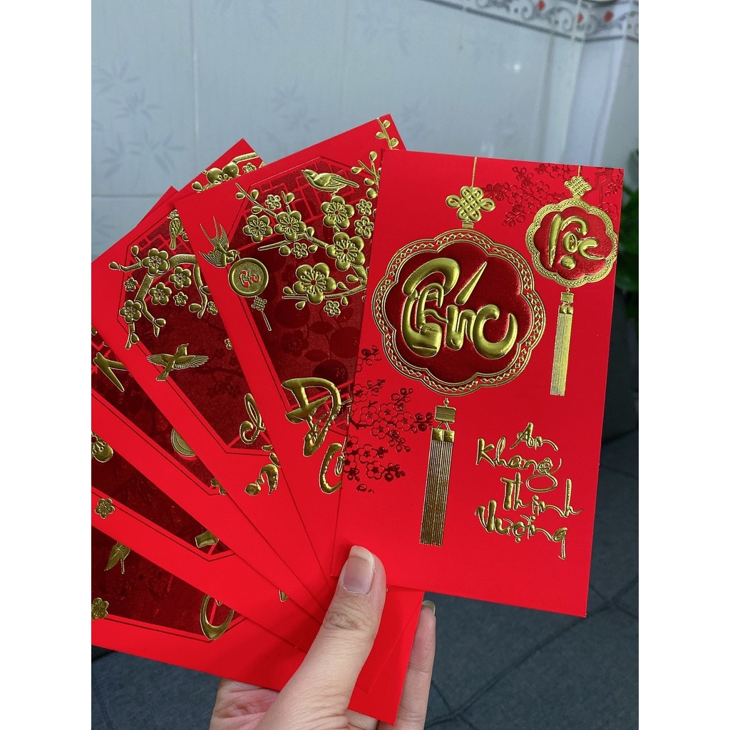 6 Bao Lì Xì Chữ Nổi 3D, Lì Xì Tết Đỏ Giáp Thìn 2024