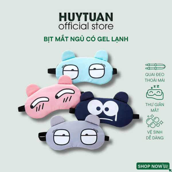 Bịt mắt ngủ có gel lạnh làm mát thư giãn mắt cute, vải bọc mềm mại quai đeo thoải mái, vệ sinh dễ dàng có thể tháo rời