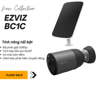  Camera IP ngoài trời Dùng Pin EZVIZ CS-BC1C kèm pin mặt trời CS-CMT-Solar- BH 24 tháng