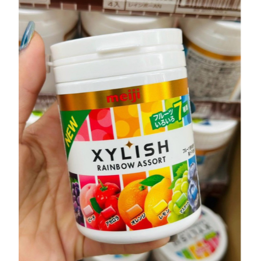 Kẹo Singum Xilytol Trái Cây Meiji Nội Địa Nhật Hũ 117G