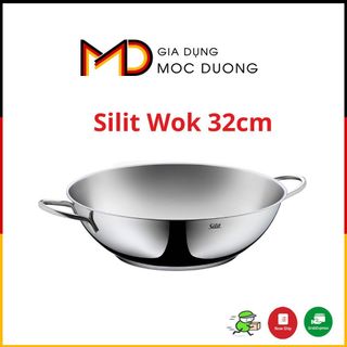Chảo chiên xào nấu Inox Silit Wok 32cm, chính hãng, Gia Dụng Mộc Dương, nhập Đức