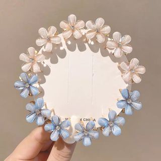 Set kẹp tóc hoa đá pha lê cứng cáp nhiều màu