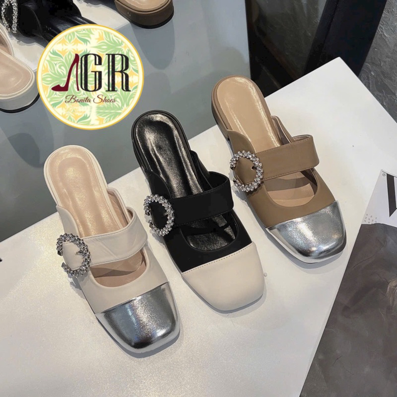 Dép sục búp bê khoá đá O siêu êm cao 2 cm